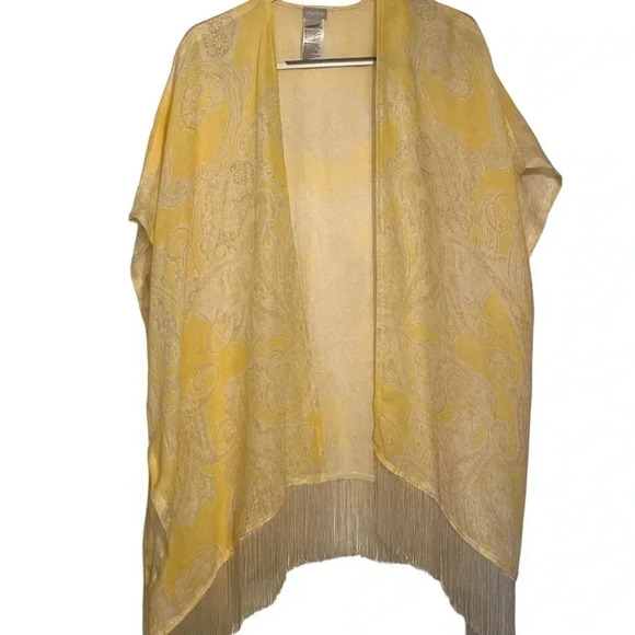 Chicos Linen Paisley Ruana Wrap - Picture 4 of 6